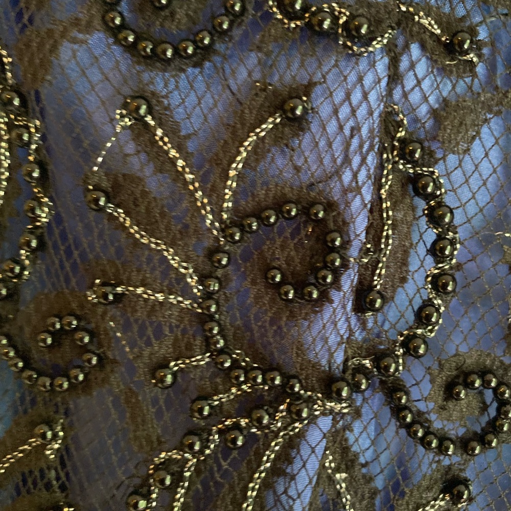 Elegant blue beaded dress, knee length, NWT
